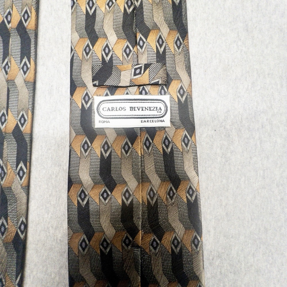 Carlos Devenezia Men's Silk Geometric Neck Tie Multi-Color Classic 3 3/4" x‎ 60" - Picture 5 of 5